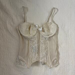 Vintage Y2K Chantal Thomass for Victoria’s Secret Ivory Lace Corset Bustier